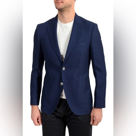 Hugo Boss Men's "Janson5" Regular Fit Blue Wool Two Button Blazer US38S - Picture 1 of 16